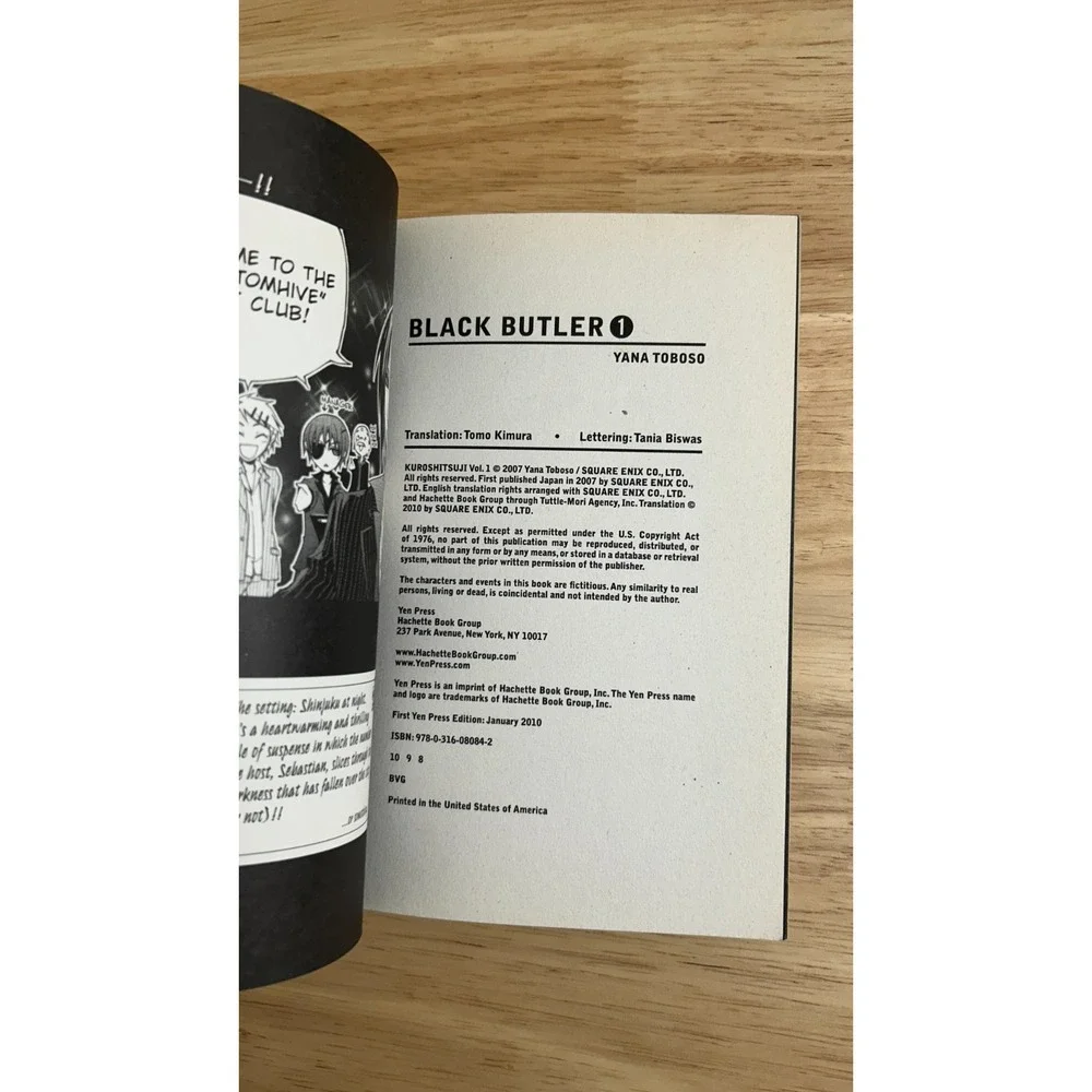 Black Butler Vols. 1, 3, 6, Yana Toboso, Yen Press, English, Manga, Paperback‎